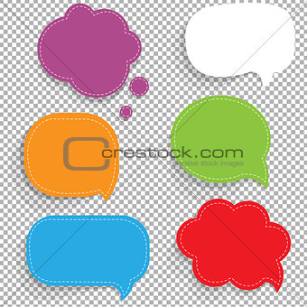 Color Paper Speech Bubbles Set
