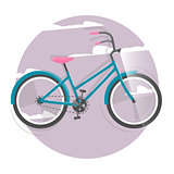 Cycling concept. Bicycle. Vector bright illustration of Bike. Trendy style for graphic design, logo, Web site, social media, user interface, mobile app.