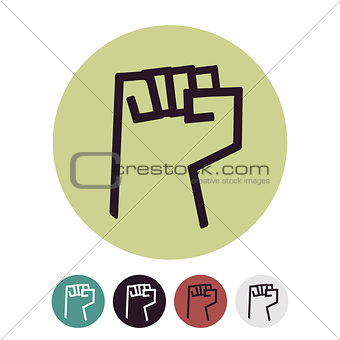 Raised Fist logo. Vector Illustration on a white background.