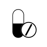 Pills icon flat.