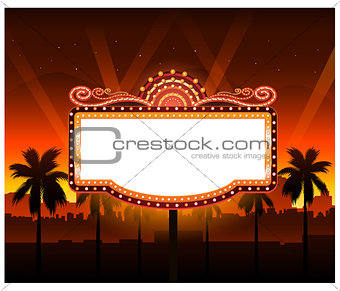 Now showing theater movie banner sign