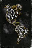 Map America vintage chalk yellow