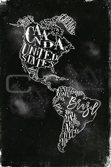 Map America vintage chalk