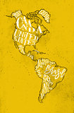 Map Aamerica vintage yellow