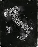 Map Italy vintage chalk