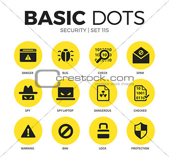 Security flat icons vector set