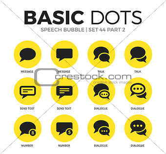 Speech bubble flat icons vector set