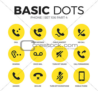 Phone flat icons vector set