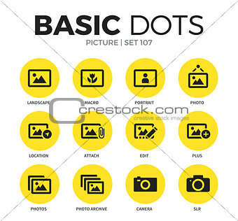 Picture flat icons vector set