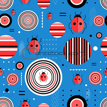 Pattern circles and ladybugs