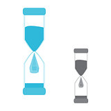 Hourglass. Logo water drop.
