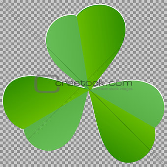Leaf clover sign. Dark green icon on transparent background.