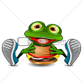 Frog Eats Cheeseburger