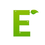 Green eco letter E vector illiustration