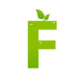 Green eco letter F vector illiustration