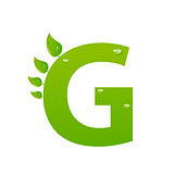 Green eco letter G vector illiustration