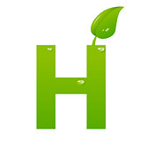Green eco letter H vector illiustration