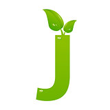 Green eco letter J vector illiustration