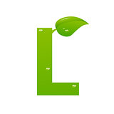 Green eco letter L vector illiustration