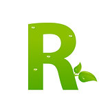 Green eco letter R vector illiustration