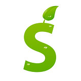 Green eco letter S vector illiustration