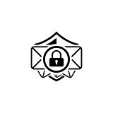 Email Security Icon. Flat Design.