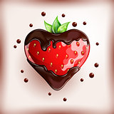 Fresh strawberry on colorful background.