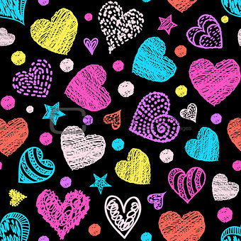 pattern with colorful hearts.