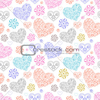 abstract colorful hearts