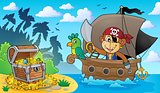 Boat with pirate monkey theme 3