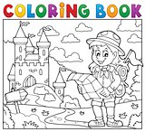 Coloring book scout girl theme 3
