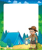 Summer frame with scout boy theme 2