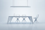 minimalism style interior of dining room, 3d rendering
