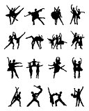 silhouettes of ballerinas