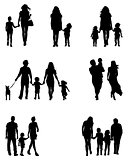 silhouettes of families