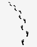human bare footsteps