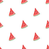 Seamless natural color pattern of red ripe watermelon