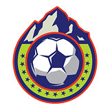 vector template of logo with mountain on theme football