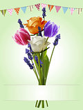 Bunch of flowers bunting and banner background