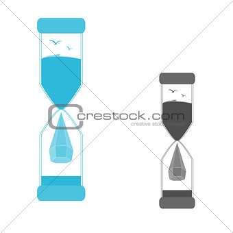 A set of logos hourglass