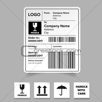 Shipping label template