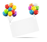Color Glossy Balloons Birthday Background Vector Illustration