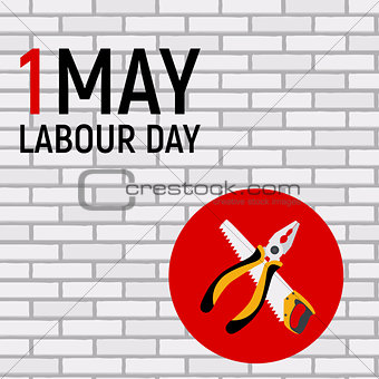 1 May Labour Day Poster or Banner. Vector Illustration