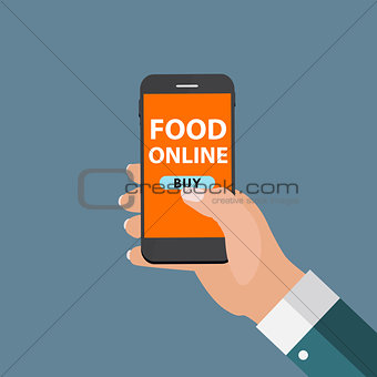 Mobile Apps Concept Online Food Delivery, Shopping, E-Commerce i