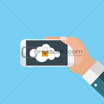Mobile Apps Concept Mobile Security in Modern Flat Style Vector 
