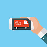 Mobile Apps Concept Online Food Delivery, Shopping, E-Commerce i