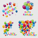 Set, Bunches and Groups of Color Glossy Helium Balloons Isolated