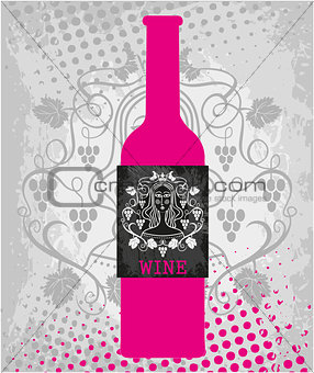 Pink wine bottle