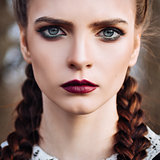 Close-up portrait of beautiful young girl 