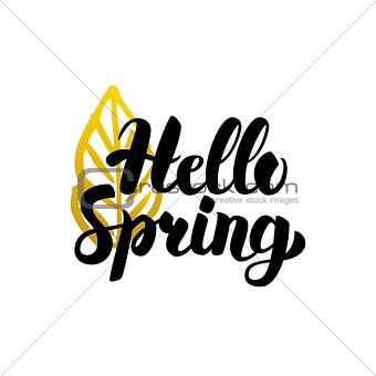 Handwritten Lettering Hello Spring
